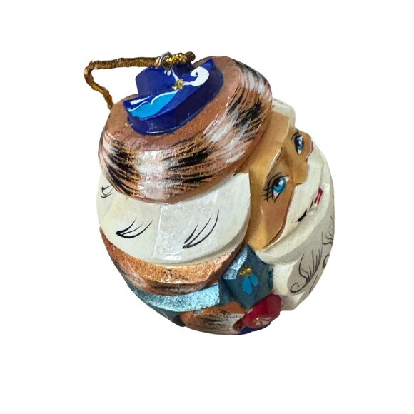 Hand Carved Russian Santa Claus Father Frost Ornament Linden Wood 3 Inch Multico - Picture 3 of 6